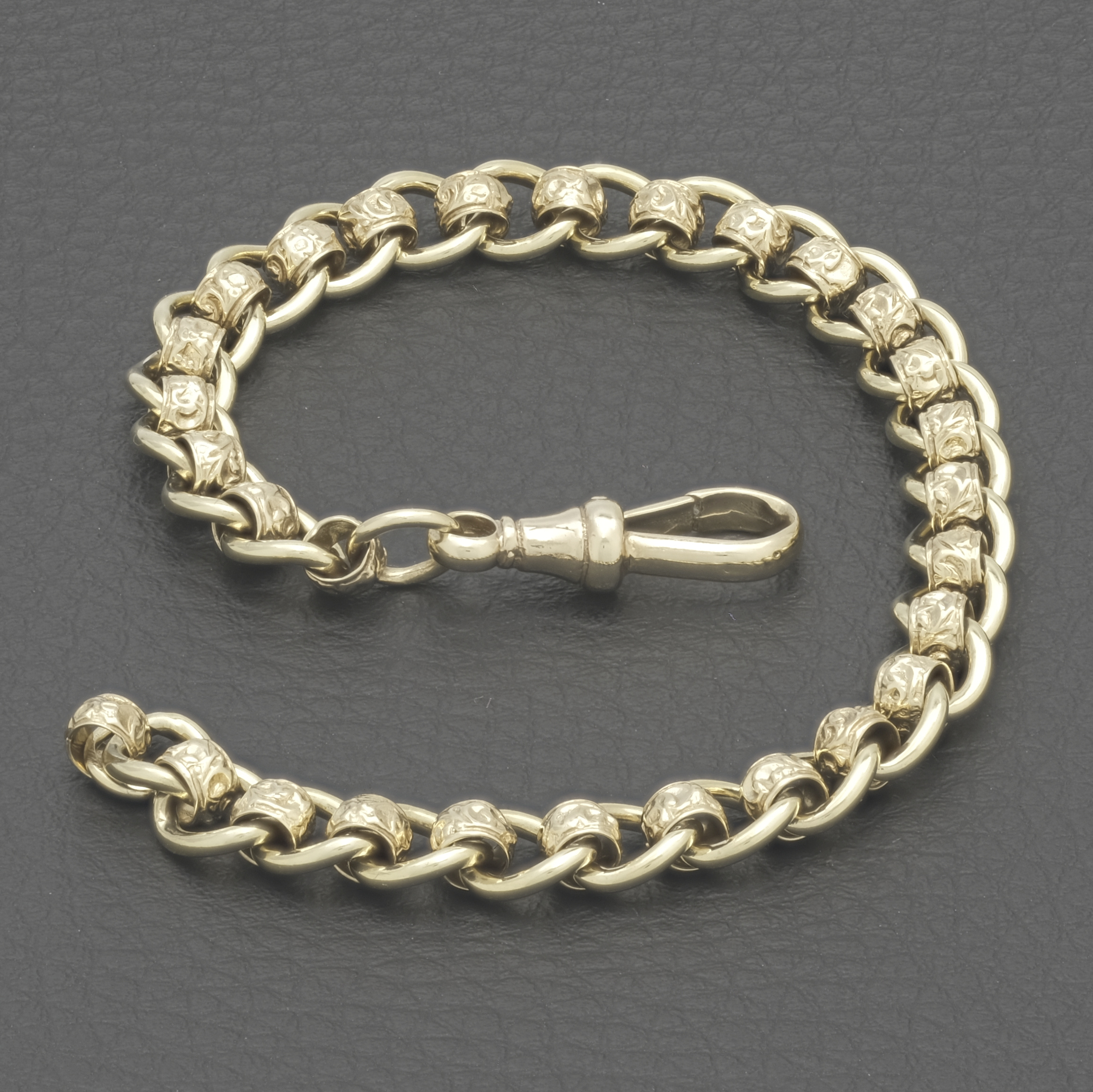 9ct Yellow Gold Roller Ball Bracelet 8" 7mm - Image 4