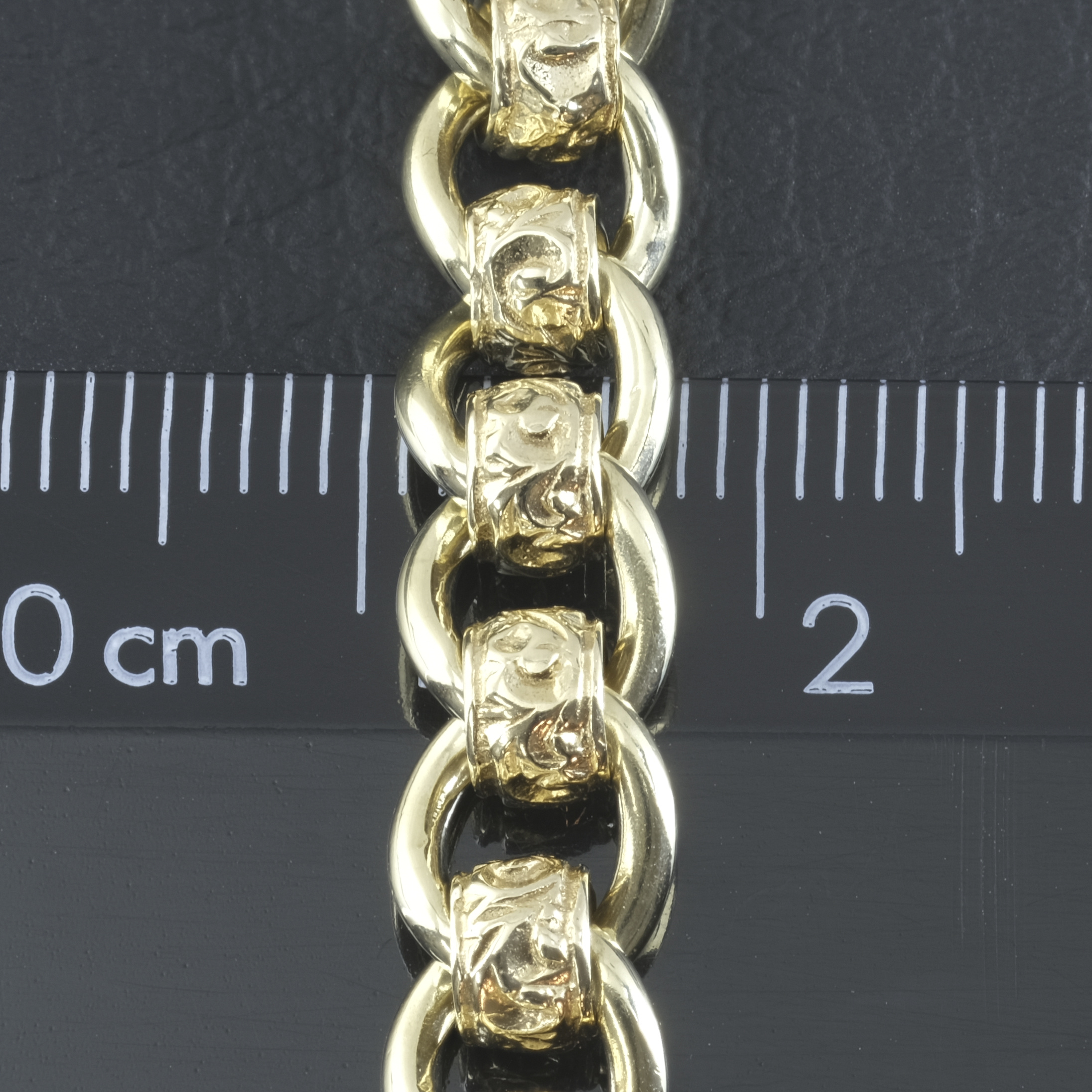 9ct Yellow Gold Roller Ball Bracelet 8" 7mm - Image 2