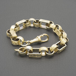 9ct Yellow Gold Gypsy Link Bracelet 8.5&#8243; 9mm