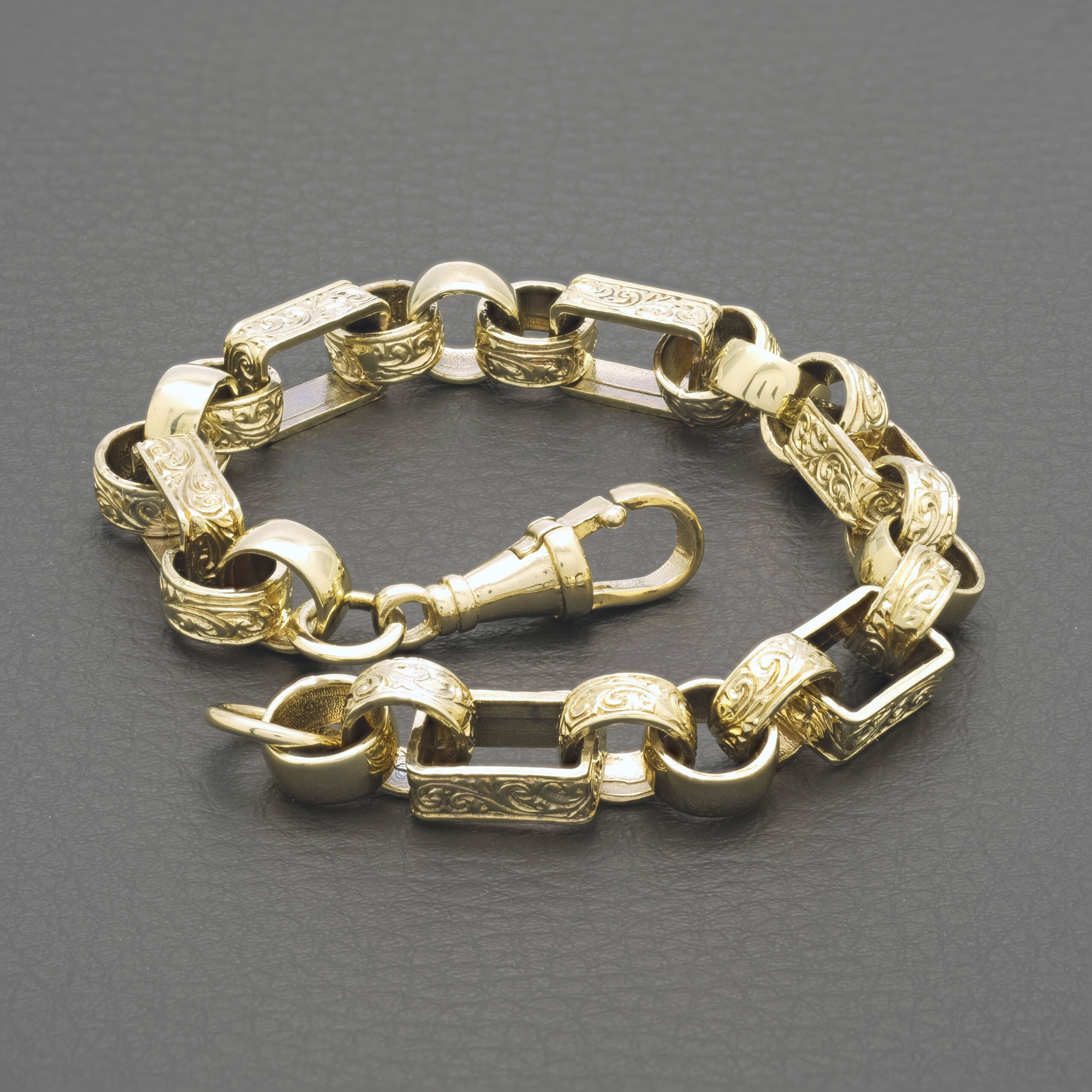 9ct Yellow Gold Gypsy Link Bracelet 8.5" 9mm - Image 2