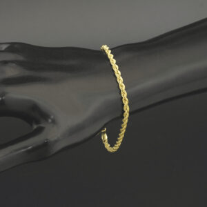 9ct Yellow Gold Rope Bracelet 7.5&#8243; 3.5mm