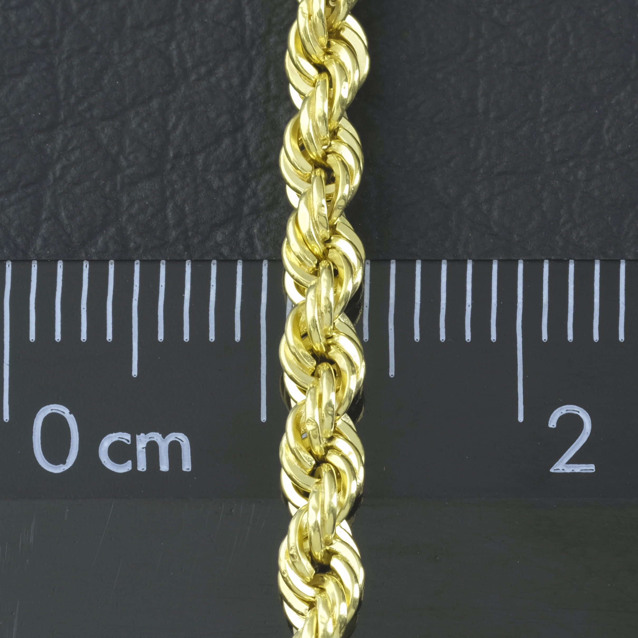 9ct Yellow Gold Rope Bracelet 7.5" 3.5mm - Image 4