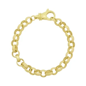 9ct Yellow Gold Patterned Belcher Bracelet 6.5″ 7mm