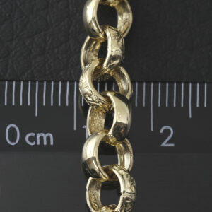 9ct Yellow Gold Patterned Belcher Bracelet 6.5&#8243; 7mm