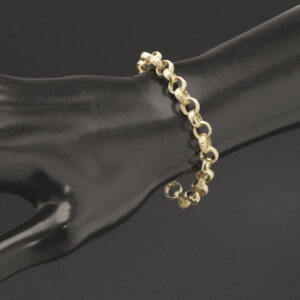 9ct Yellow Gold Patterned Belcher Bracelet 6.5&#8243; 7mm