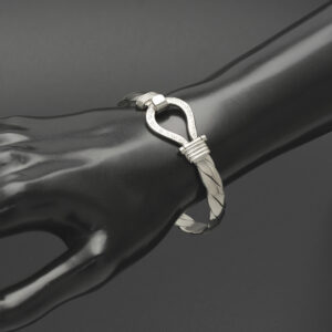 9ct White Gold Diamond Loop Bangle