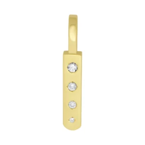 9ct Yellow Gold Diamond Ingot Pendant