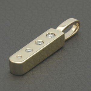 9ct Yellow Gold Diamond Ingot Pendant