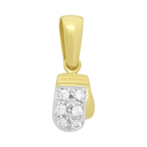 9ct Yellow Gold Gemstone Boxing Glove Pendant