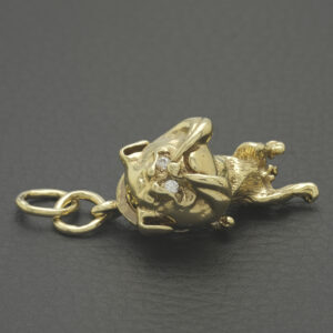 9ct Yellow Gold Gemstone Bulldog Pendant