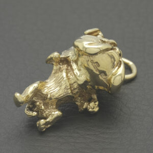 9ct Yellow Gold Gemstone Bulldog Pendant