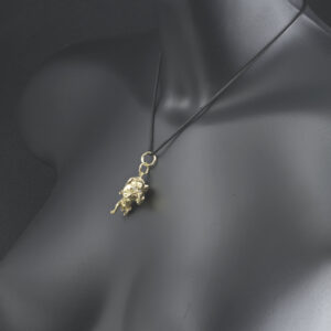 9ct Yellow Gold Gemstone Bulldog Pendant