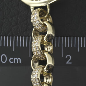 9ct Yellow Gold Gemstone Horseshoe Belcher Bracelet 5.5&#8243; 8mm