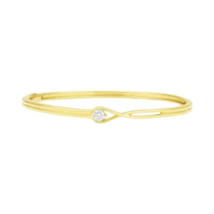 14ct Yellow Gold Diamond Single Stone Bangle