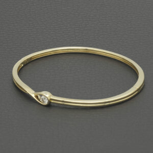 14ct Yellow Gold Diamond Single Stone Bangle