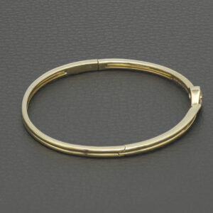 14ct Yellow Gold Diamond Single Stone Bangle