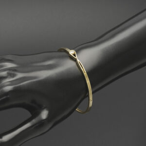 14ct Yellow Gold Diamond Single Stone Bangle