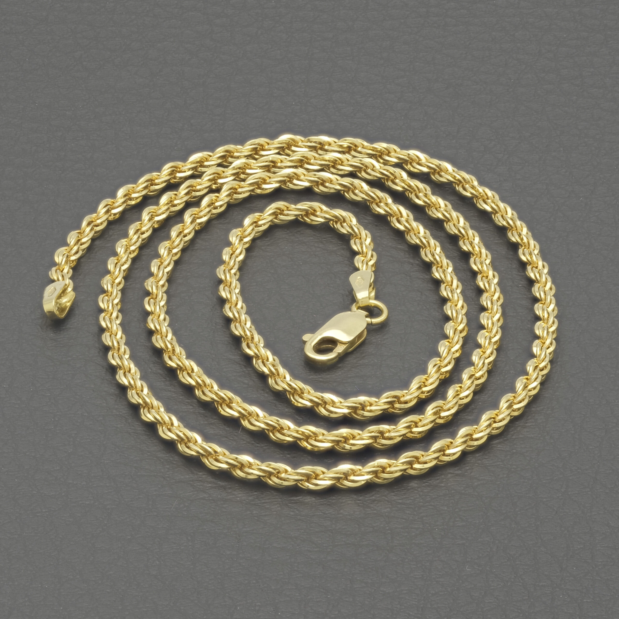 18ct Yellow Gold Rope Chain 19.5" 2.5mm - Image 5