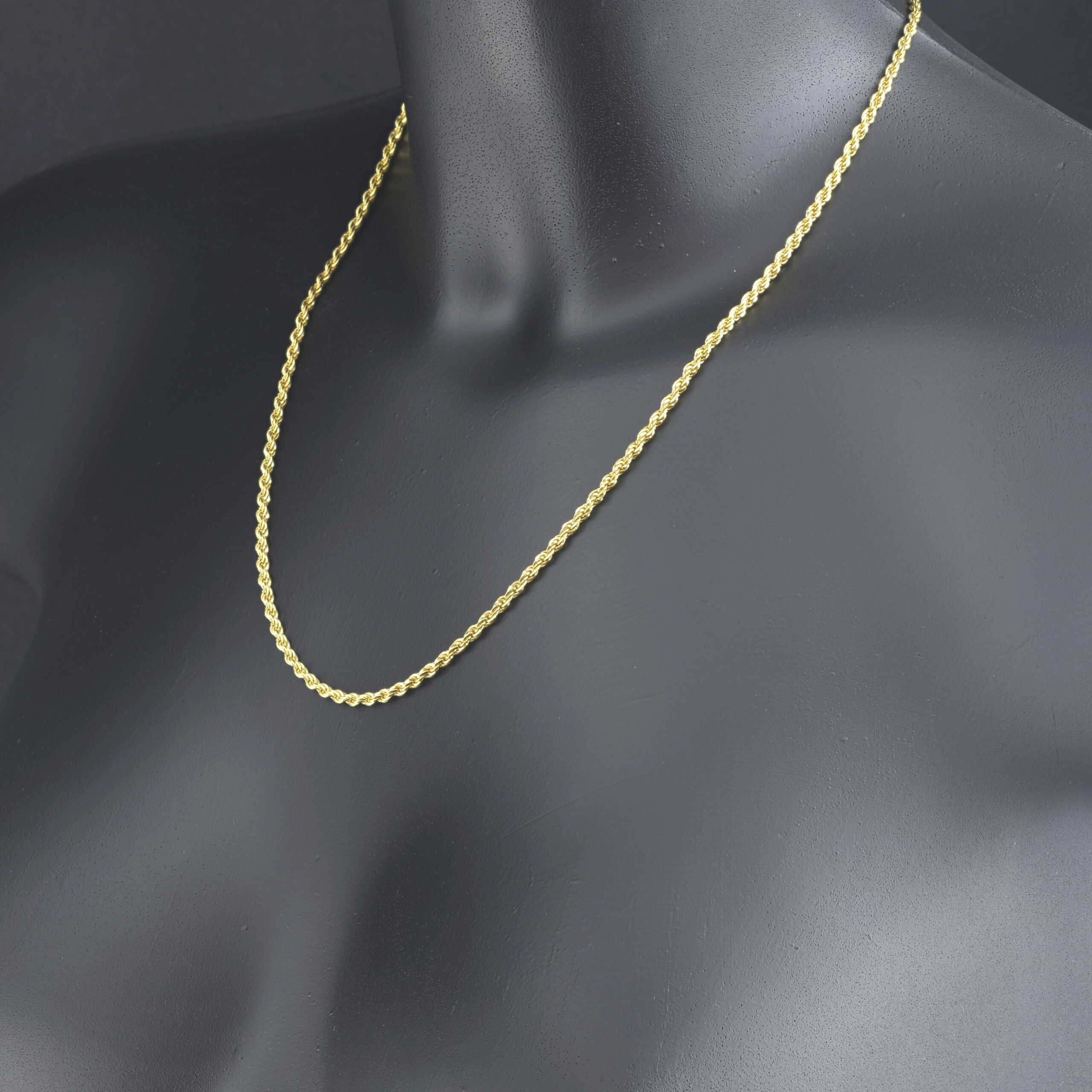 18ct Yellow Gold Rope Chain 19.5" 2.5mm - Image 4