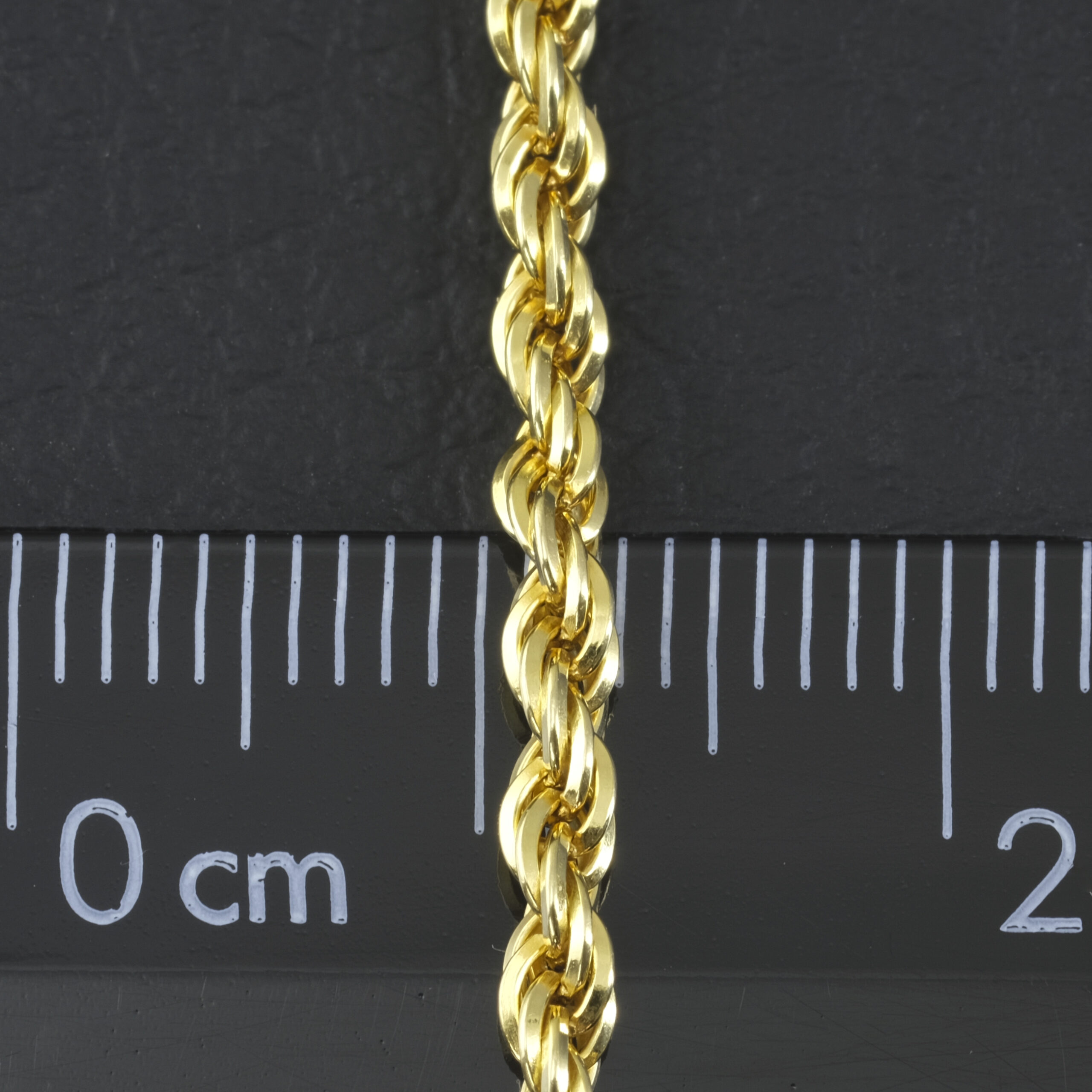 18ct Yellow Gold Rope Chain 19.5" 2.5mm - Image 2