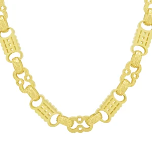 9ct Yellow Gold Stars & Bars Chain 25.5″ 14mm