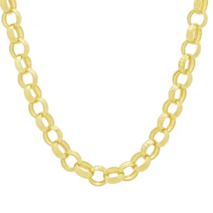9ct Yellow Gold Patterned Belcher Chain 25″ 12mm