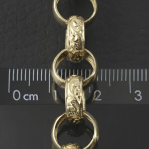 9ct Yellow Gold Patterned Belcher Chain 25&#8243; 12mm