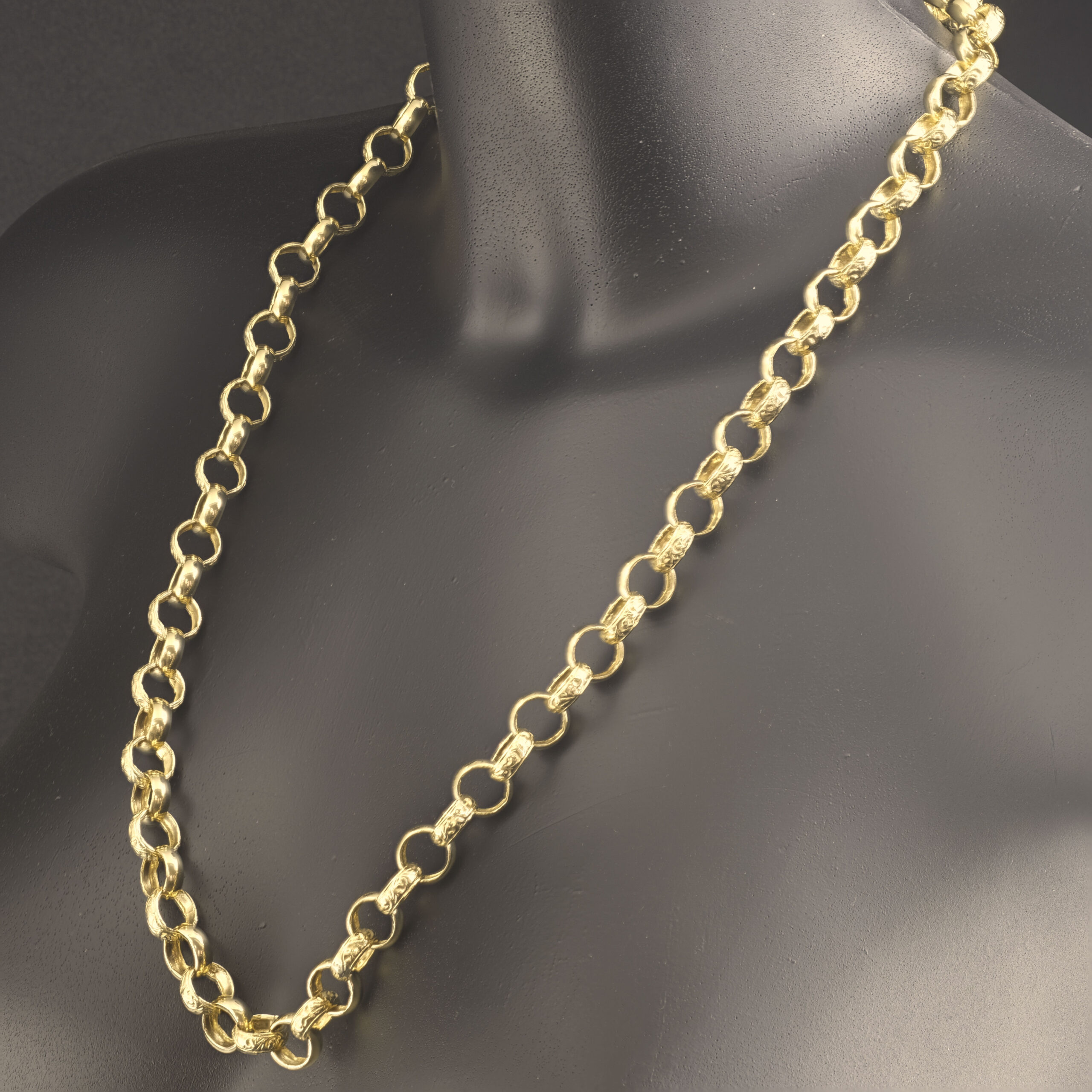 9ct Yellow Gold Belcher Chain 26" 11mm - Image 5