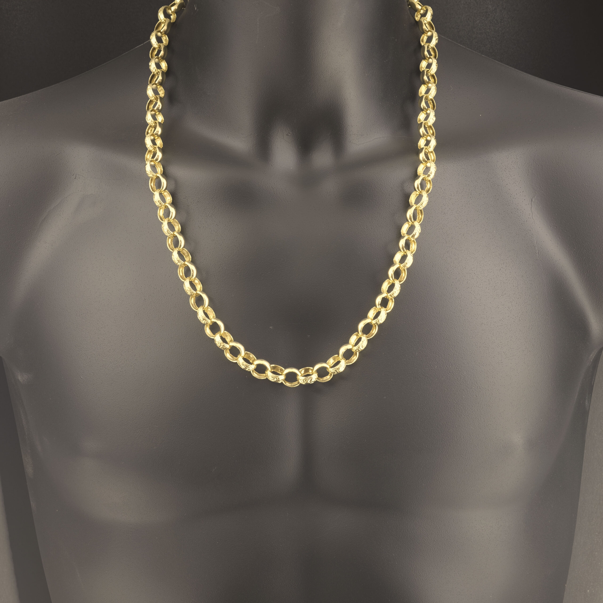 9ct Yellow Gold Belcher Chain 26" 11mm - Image 4