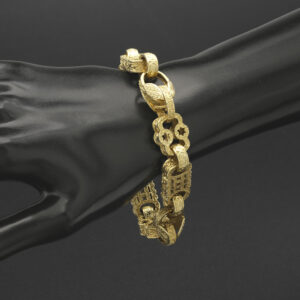 9ct Yellow Gold Stars &#038; Bars Bracelet 8.5&#8243; 13.5mm