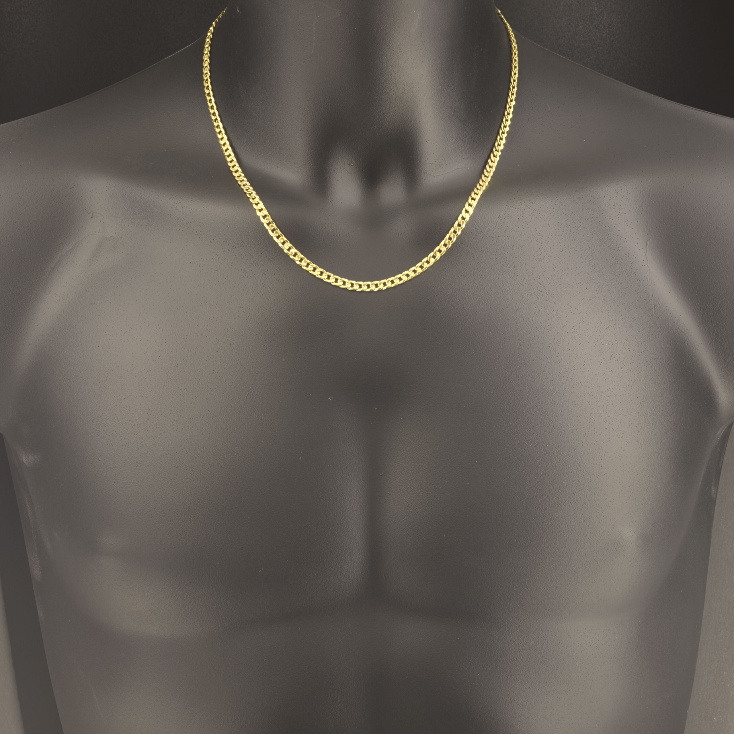 9ct Yellow Gold Curb Chain 19.5" 4mm - Image 3