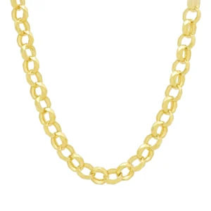 9ct Yellow Gold Patterned Belcher Chain 25″ 11mm