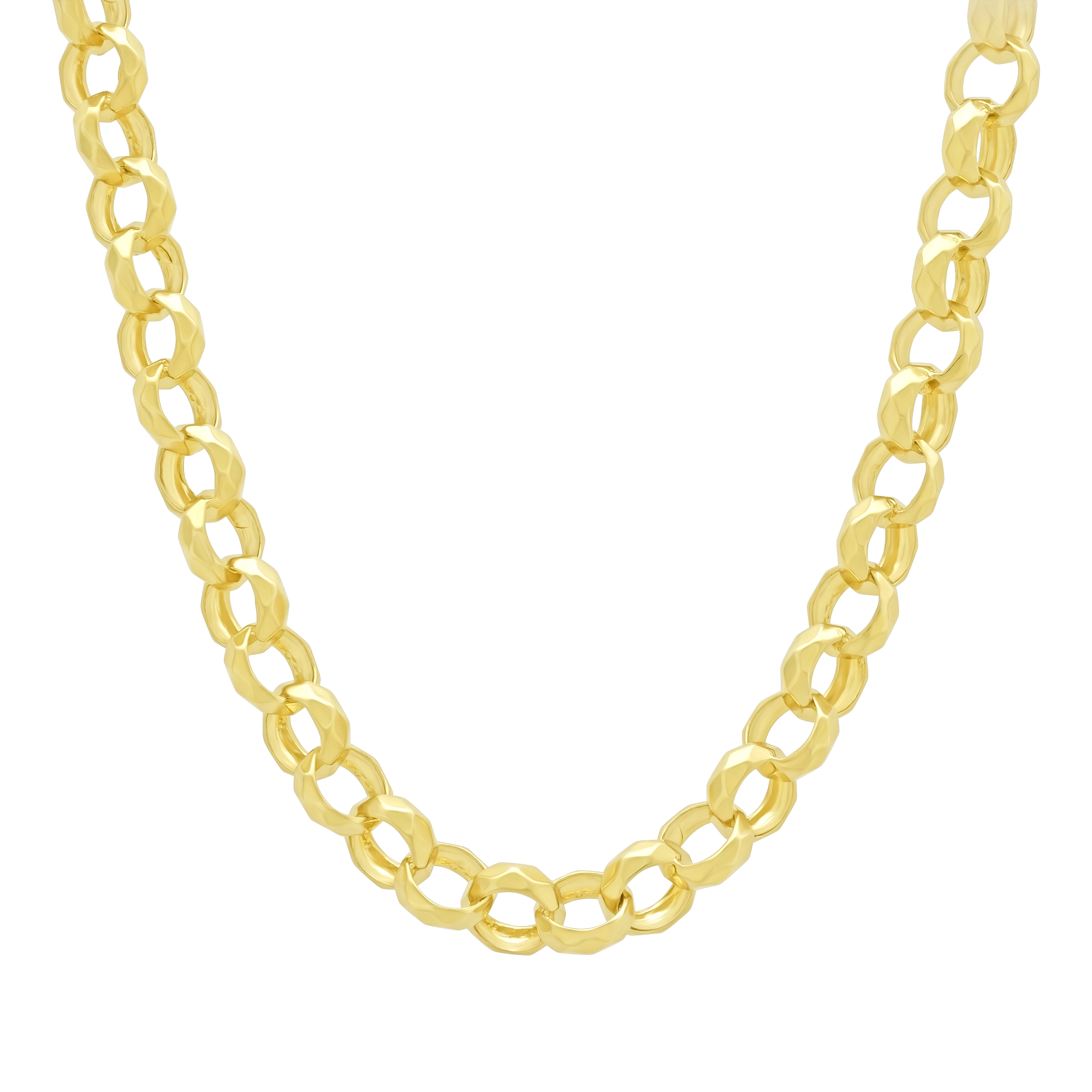 9ct Yellow Gold Patterned Belcher Chain 25" 11mm