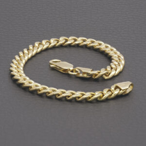 18ct Yellow Gold Curb Bracelet 7&#8243; 6mm