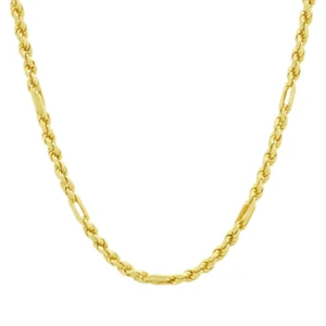 9ct Yellow Gold Diamond Cut Fancy Link Chain 31″ 4mm