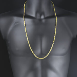 9ct Yellow Gold Diamond Cut Fancy Link Chain 31″ 4mm