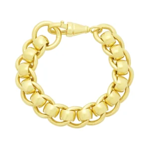 9ct Yellow Gold Roller Ball Bracelet 9″ 16.5mm