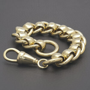 9ct Yellow Gold Roller Ball Bracelet 9&#8243; 16.5mm