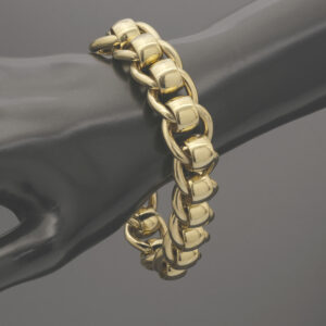 9ct Yellow Gold Roller Ball Bracelet 9&#8243; 16.5mm