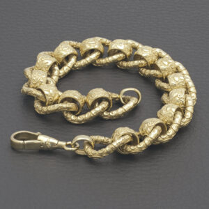 9ct Yellow Gold Patterned Roller Ball Bracelet 8&#8243; 13mm