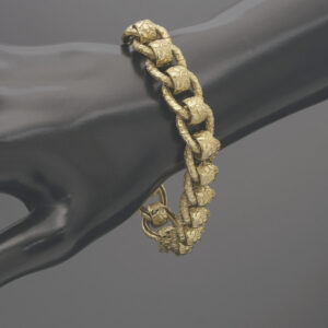 9ct Yellow Gold Patterned Roller Ball Bracelet 8&#8243; 13mm