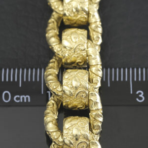 9ct Yellow Gold Patterned Roller Ball Bracelet 8&#8243; 13mm