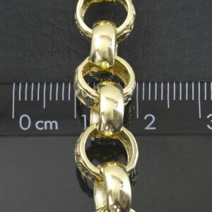 9ct Yellow Gold Patterned Belcher Bracelet 9&#8243; 10mm