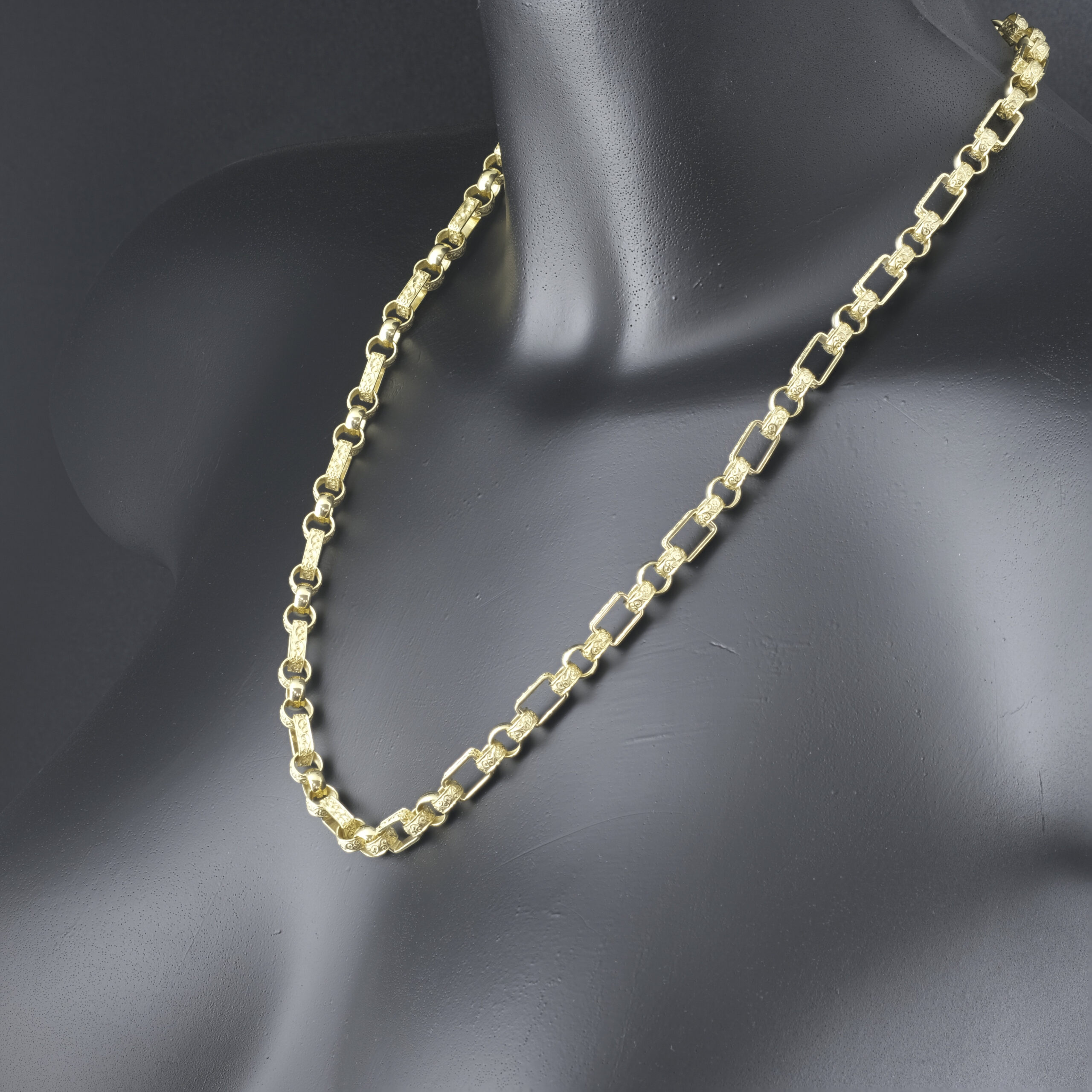 9ct Yellow Gold Gypsy Link Chain 22" 6.5mm - Image 5