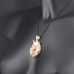 9ct Rose &#038; White Gold Lion Pendant