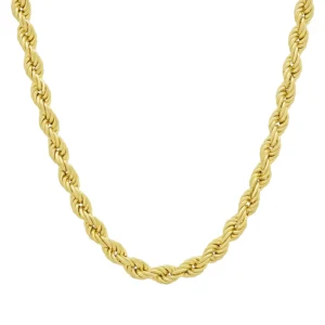 9ct Yellow Gold Rope Chain 24.5″ 6.5mm