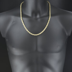 9ct Yellow Gold Rope Chain 24.5&#8243; 6.5mm