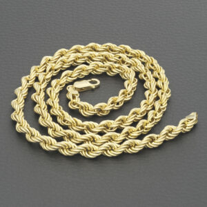 9ct Yellow Gold Rope Chain 24.5&#8243; 6.5mm