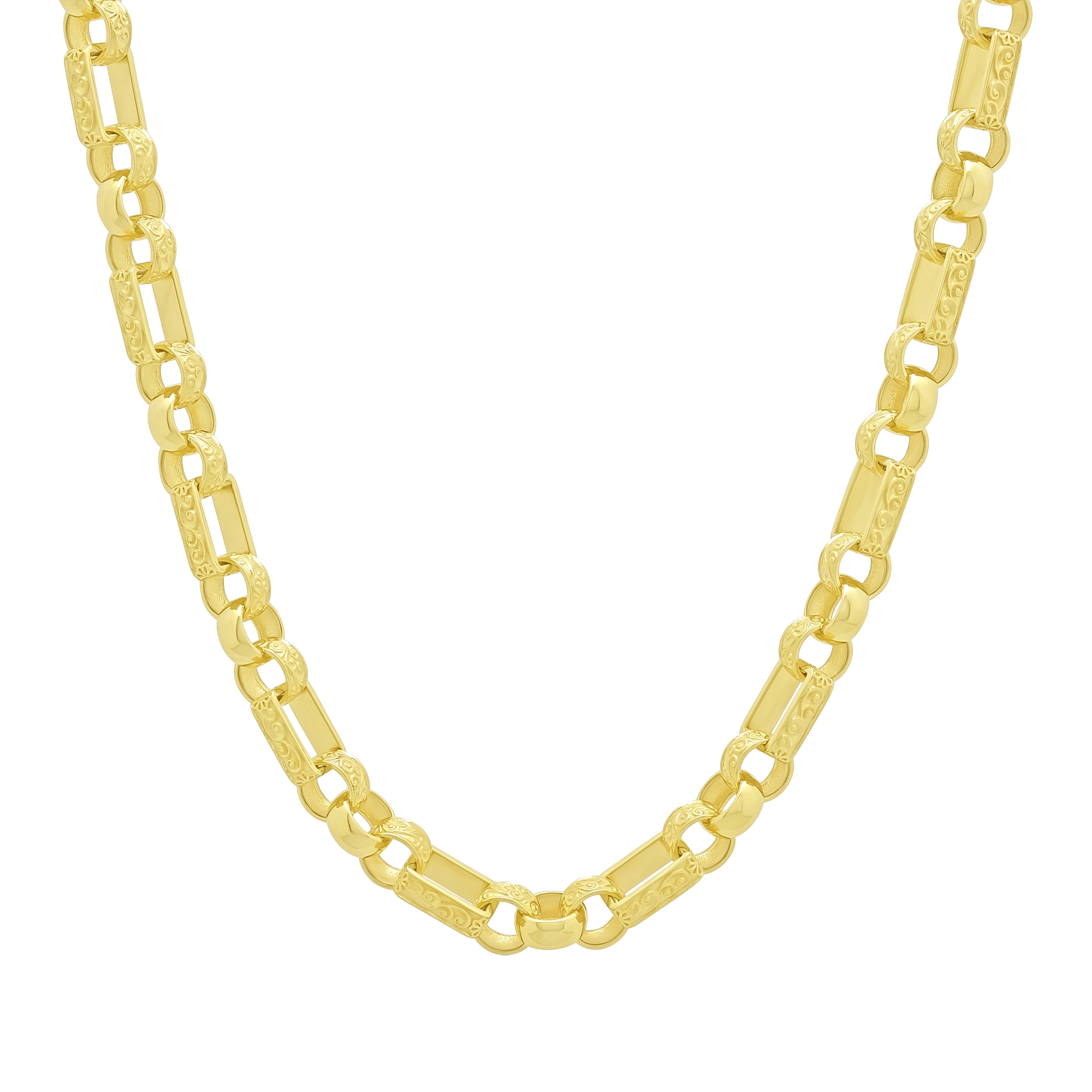 9ct Yellow Gold Gypsy Link Chain 20" 6.5mm