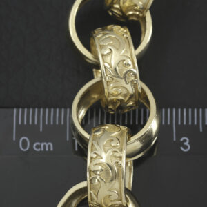 9ct Yellow Gold Patterned Belcher Bracelet 7″ 16.5mm
